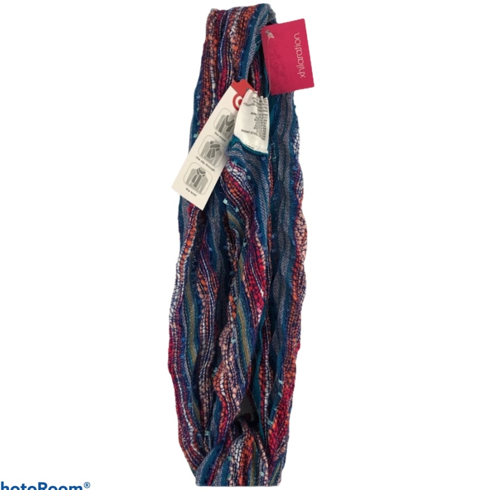NEW Xhiliaration Multi Color Soft Snuggly Rectangular Boho Scarf
